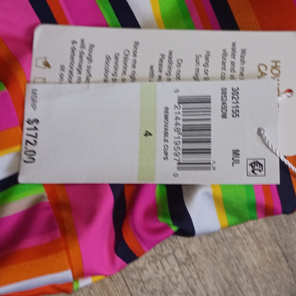 NWT Anniversary Stripe Corset Lace-Up Halter Neck One Piece Swimsuit - Picture 3 of 3